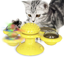 Pet cat toy spin puzzle training turntable windmill glow ball interactive kitten play game Training Toy